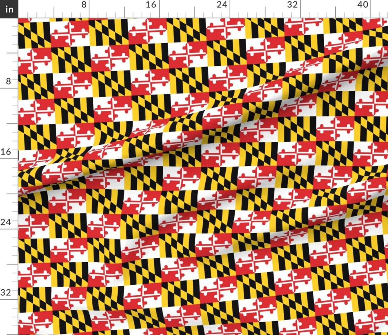 Various Fabrics by the Yard or Fat Quarter Maryland Flags Flag Horse Racing State Sailing Naval Custom Printed Fabric by Spoonflower